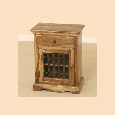 Sheesham Wood Jali Bedside Cabinet